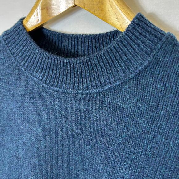 Banana Republic Deep Teal Blue Cotton Blend Crewneck LS Sweater Size M - Picture 4 of 9